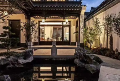 长安镇现代中式别墅的庭院设计如此美丽